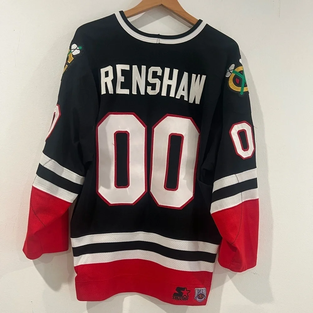 Chicago Blackhawks Starter Vintage jersey black alternate rare mens sz X Large - Picture 6 of 11